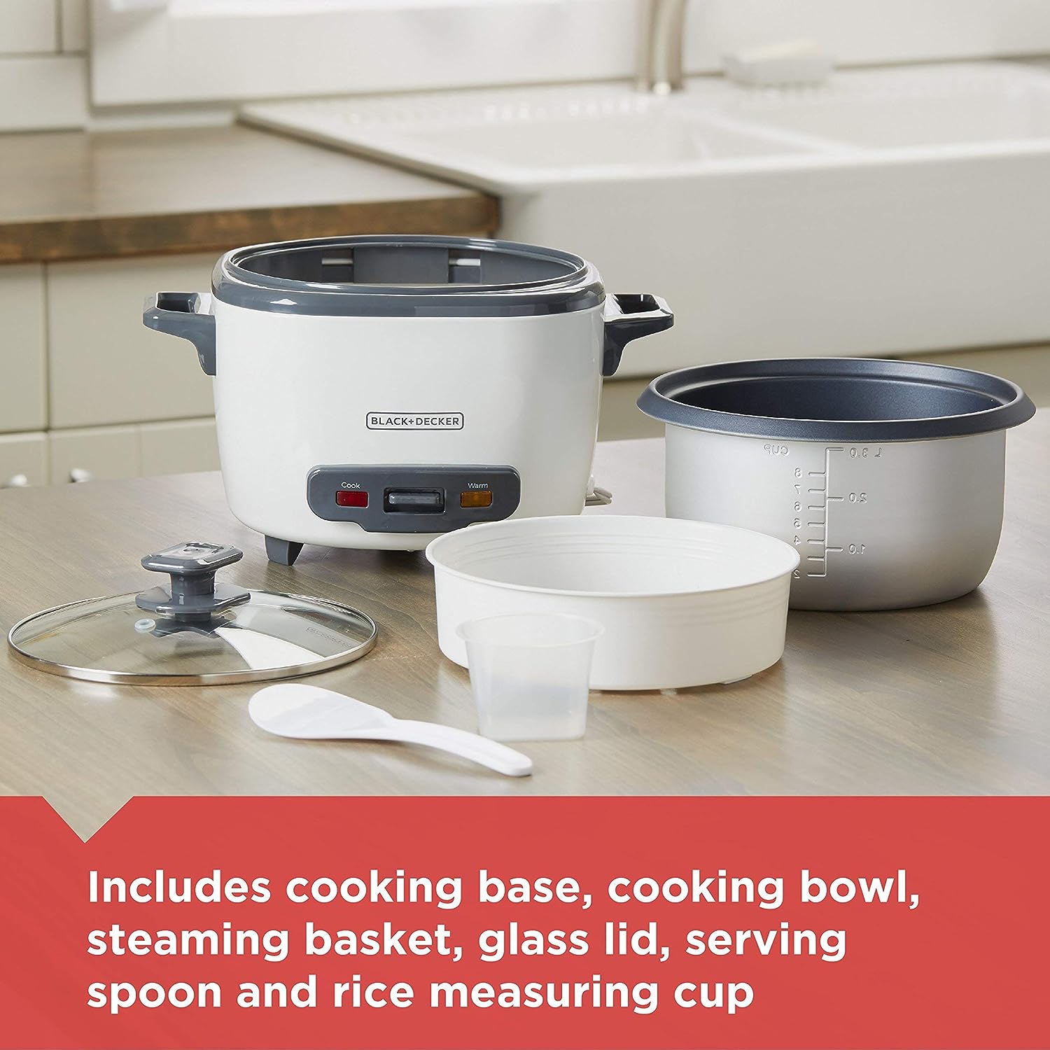 Mini Olla Arrocera Eléctrica para 3 Tazas Black and Decker RC503