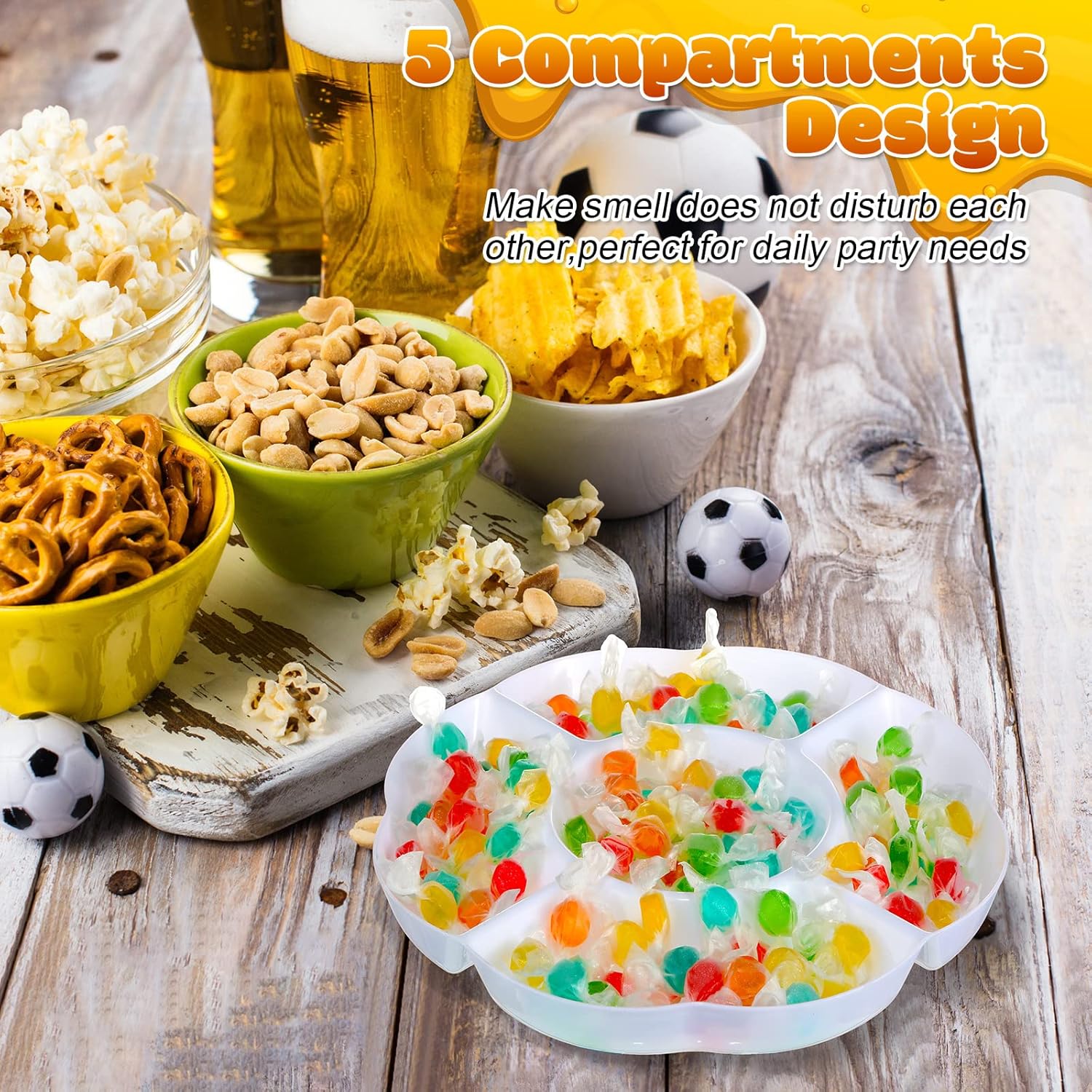 Bandeja con Divisiones de Melamina Blanco 30cm BG-36005-12W