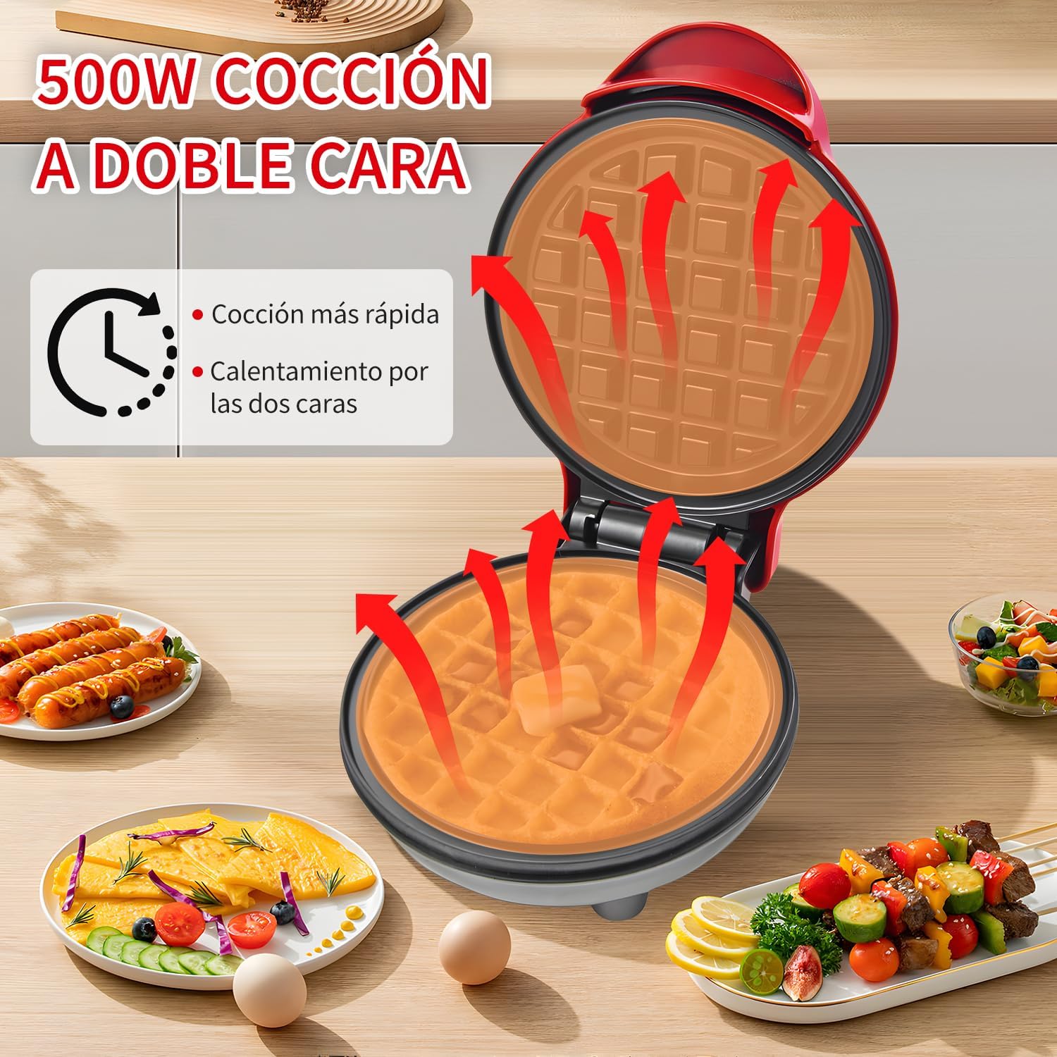 Mini Waflera Eléctrica 550W Lotus LT-9847 Waffle. Wafflera. LOTUS