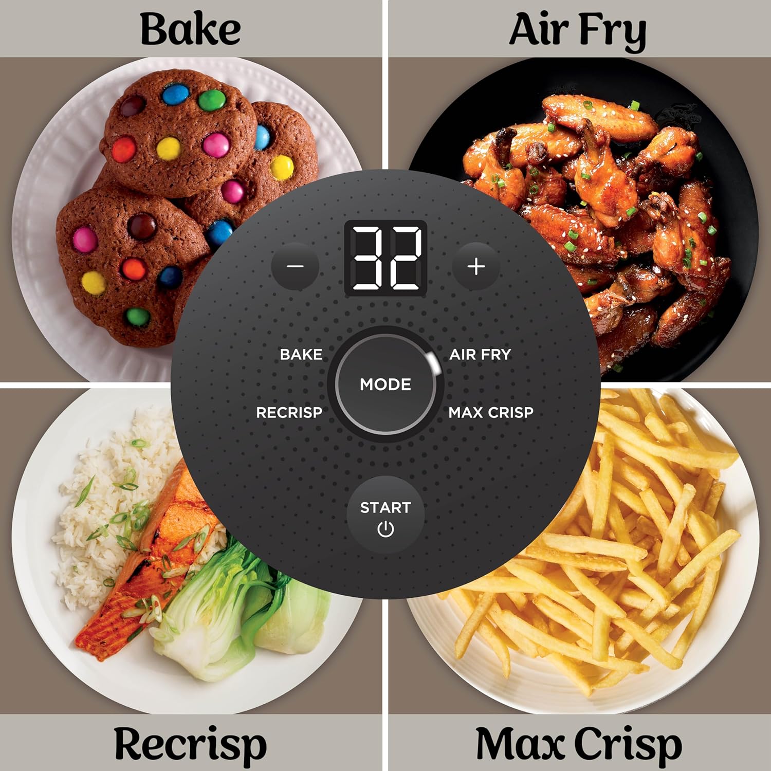 Freidora de Aire Crispi Pro 4 en 1 Portátil Ninja Stone FN101ST NINJA