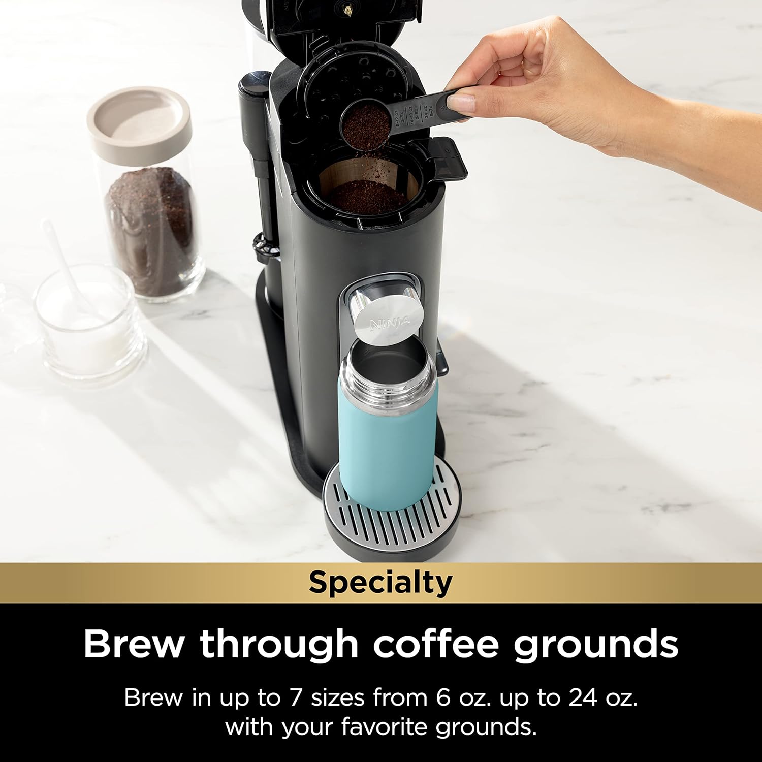 Cafetera Ninja PB051 para Cápsulas y Café Molido con Espumador Integrado | 4 Estilos de Preparación | 1550W