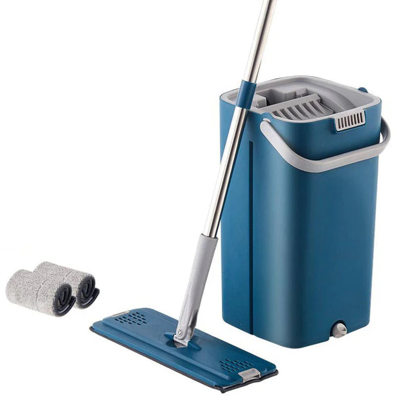 Trapeador Mop Plano De Microfibra Con Cubo Exprimidor AN23 CARBONE