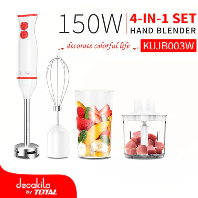 Licuadora Batidora de Mano 4 en 1 de 150W KUJB003W Decakila