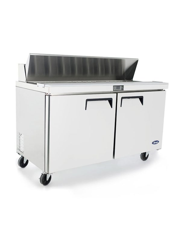 (PP) Mesa Estándar Sandwichera Refrigerada 60"/153cm 2 Puertas Acero Inoxidable Atosa MSF8303GR Salad prep. Sandwich.
