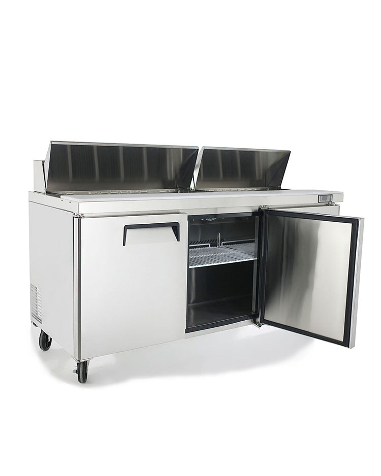 (PP) Mesa Estándar Sandwichera Refrigerada 72"/182cm 3 Puertas Acero Inoxidable Atosa MSF8304GR Salad prep. Sandwich.