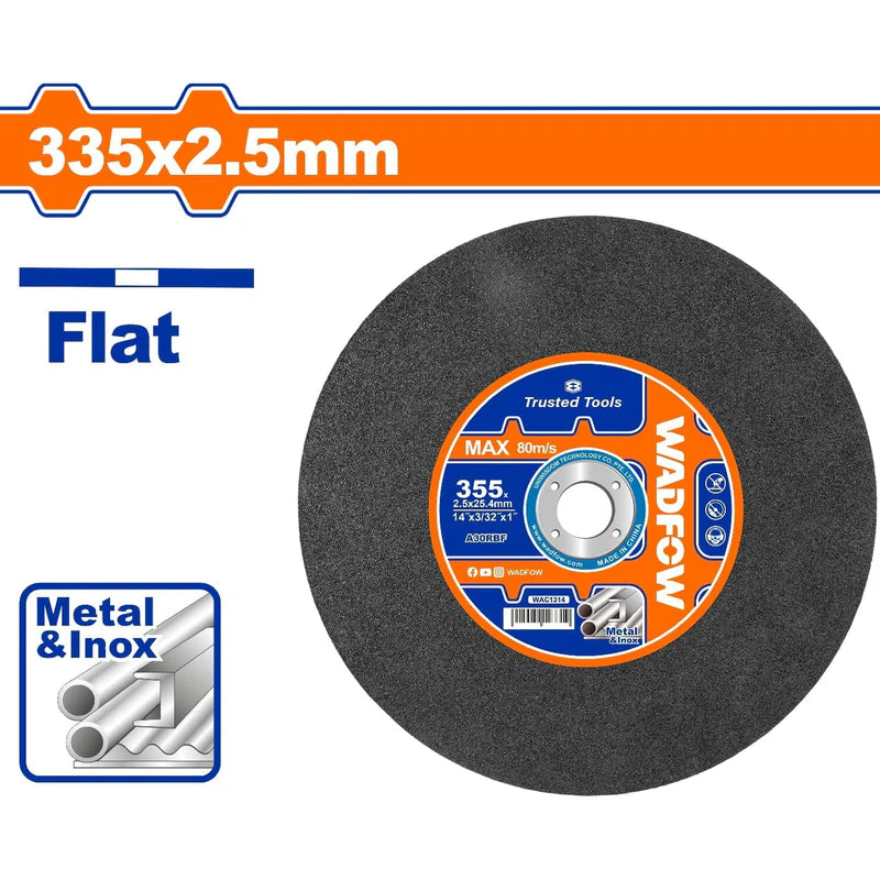 Disco Corte De Metal Y Acero Inoxidable 335X2.5Mm. Tronzadora Plano. Wadfow WAC1314 WADFOW
