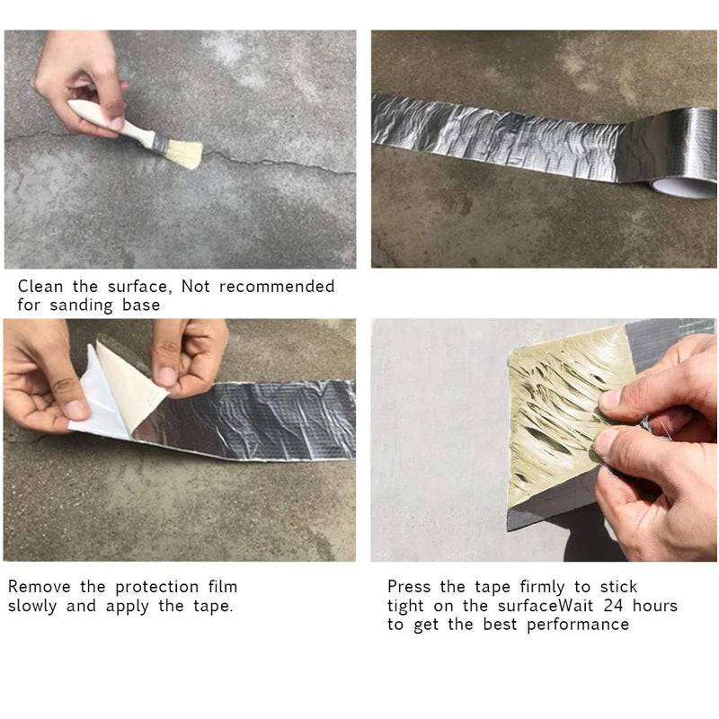 Cinta Tapagoteras Goma De Butilo Y Aluminio Iseal-Band Para Filtraciones De Techo. 4¨Ancho X 5 Mts Largo Duración 30 Años. Sellado Definitivo TS008.1 CARBONE