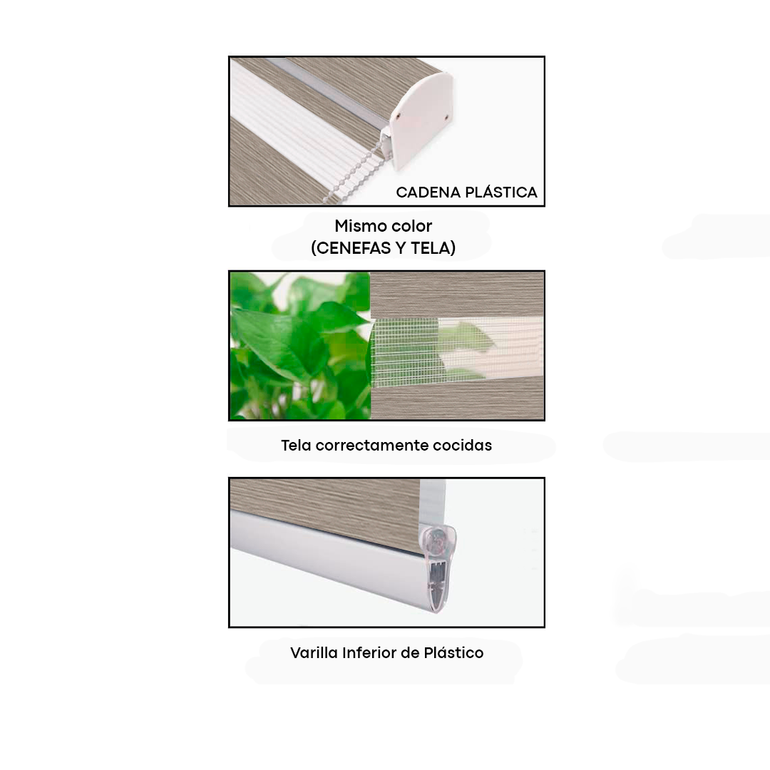 Cortinas Enrollable Zebra 1.10m a 1.60m E308 Selecto
