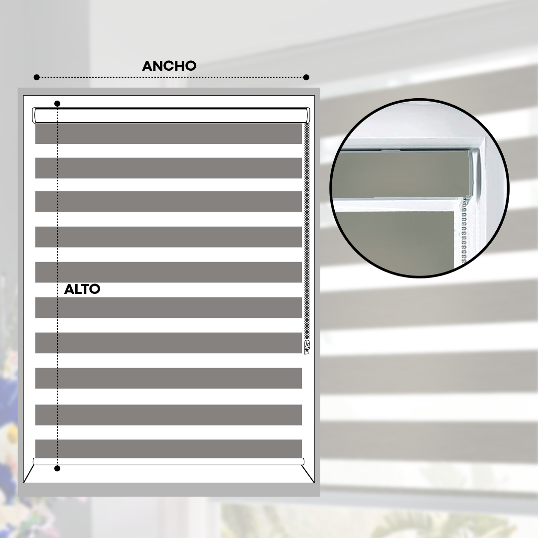 Cortina Enrollable Zebra 28mm Grey