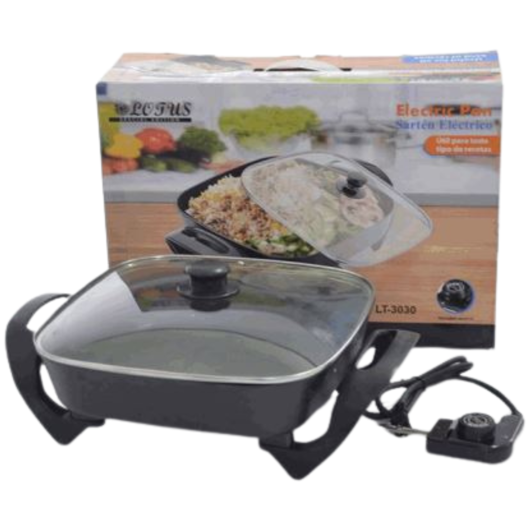 Sartén Antiadherente Cuadrada Eléctrica 1200W 30*30cm Lotus LT-3030
