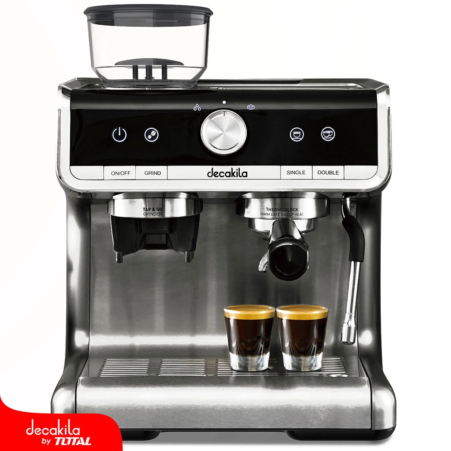 Máquina de Café Espresso 1350W. 15Bar. con Moledor de Granos Integrado Decakila KUCF010M DECAKILA