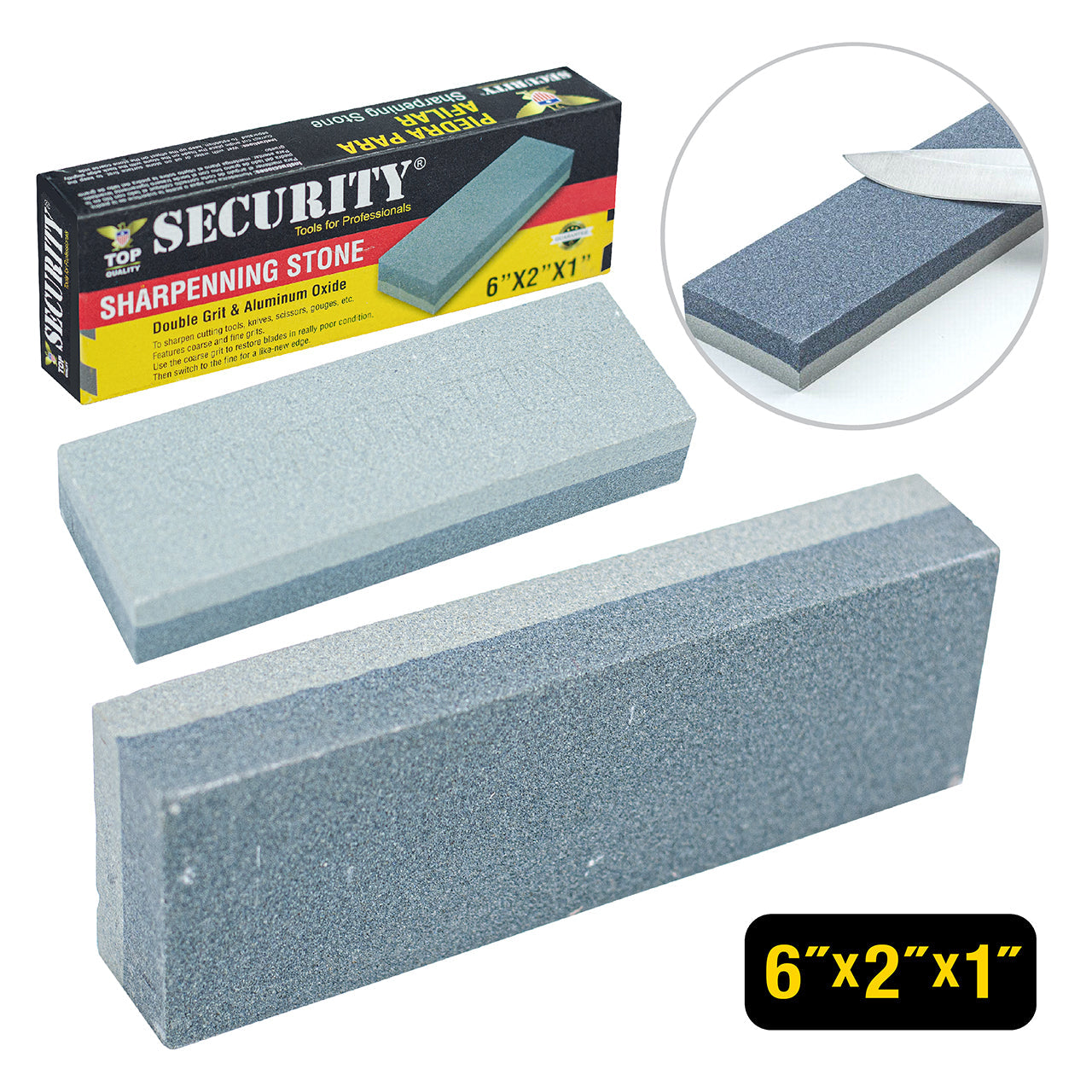 Piedra de Afilar Cuchillos 6x2x1" Security 8A020-SKF6 SECURITY