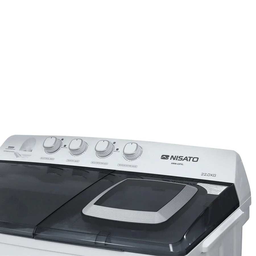 Lavadora Semi-Automática 22kg con Bomba Nisato NWM-22PXL