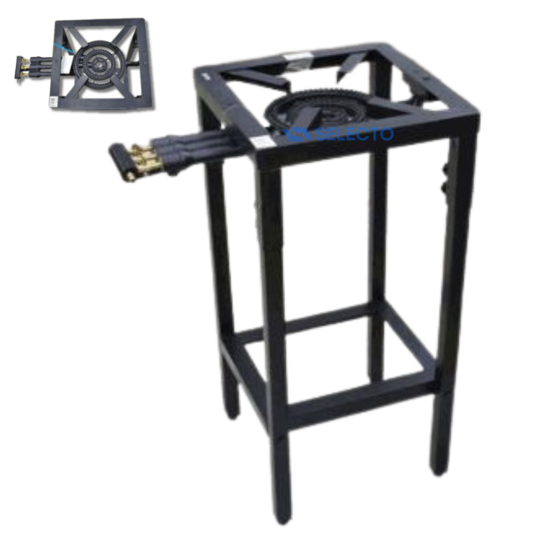 Estufa de Hierro Industrial con Patas 1 Quemador de 3 Llaves STB-10-7-3R