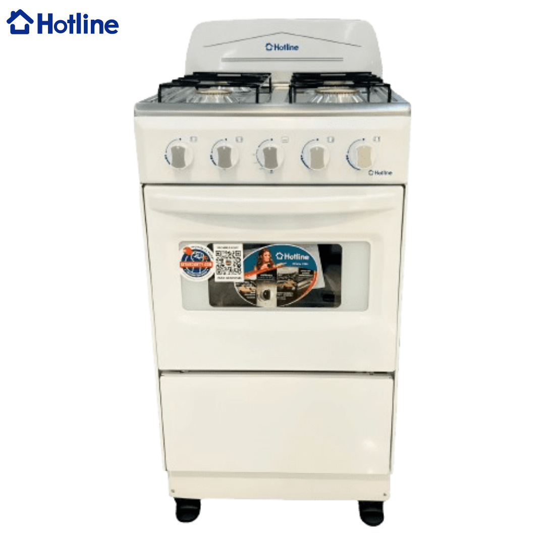 Estufa con Horno 20" 4 Quemadores a Gas Blanco Hotline HLGR461