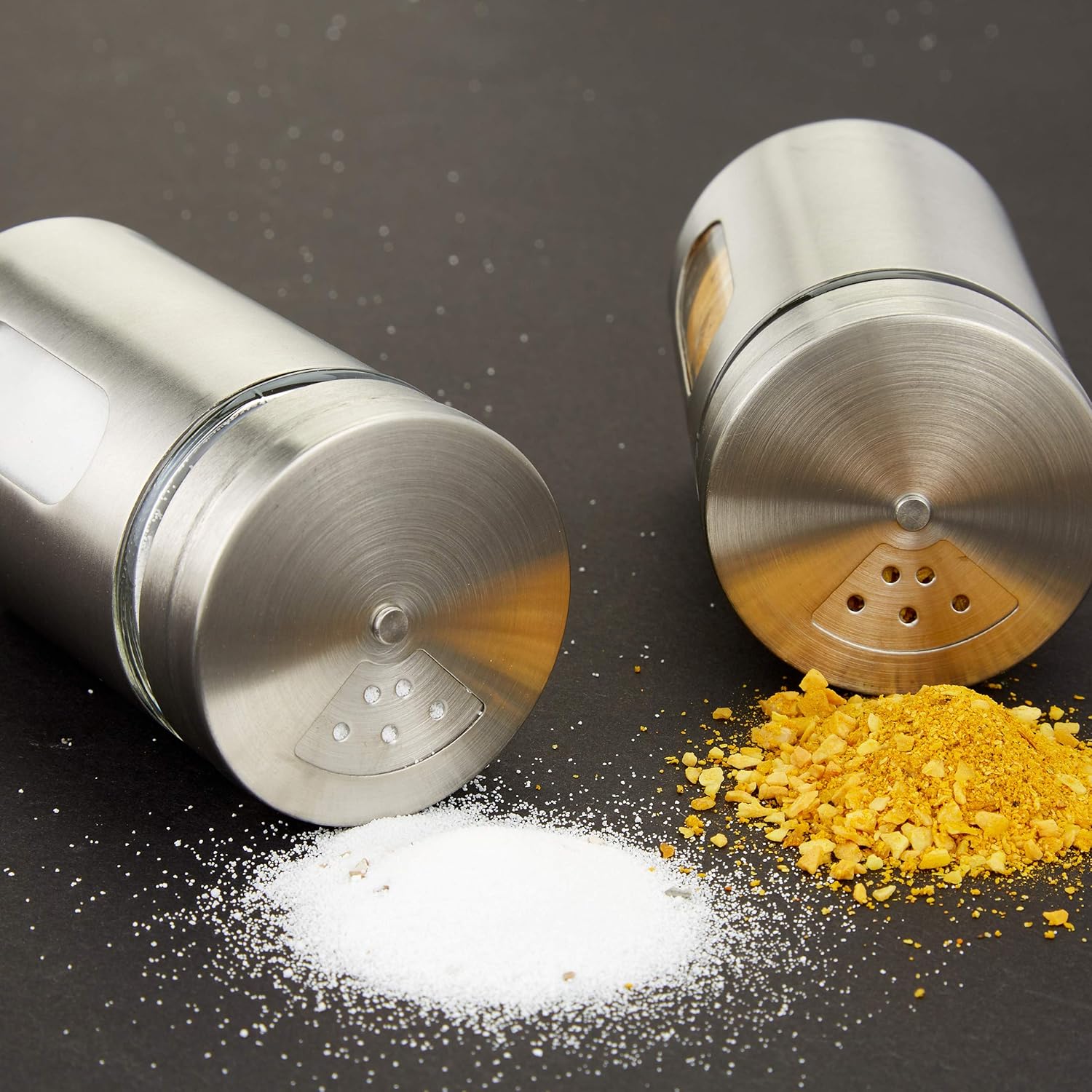 Envase para Condimentos de Vidrio con Metal FSK8757 Sal. Condimenteros. Pimienta.