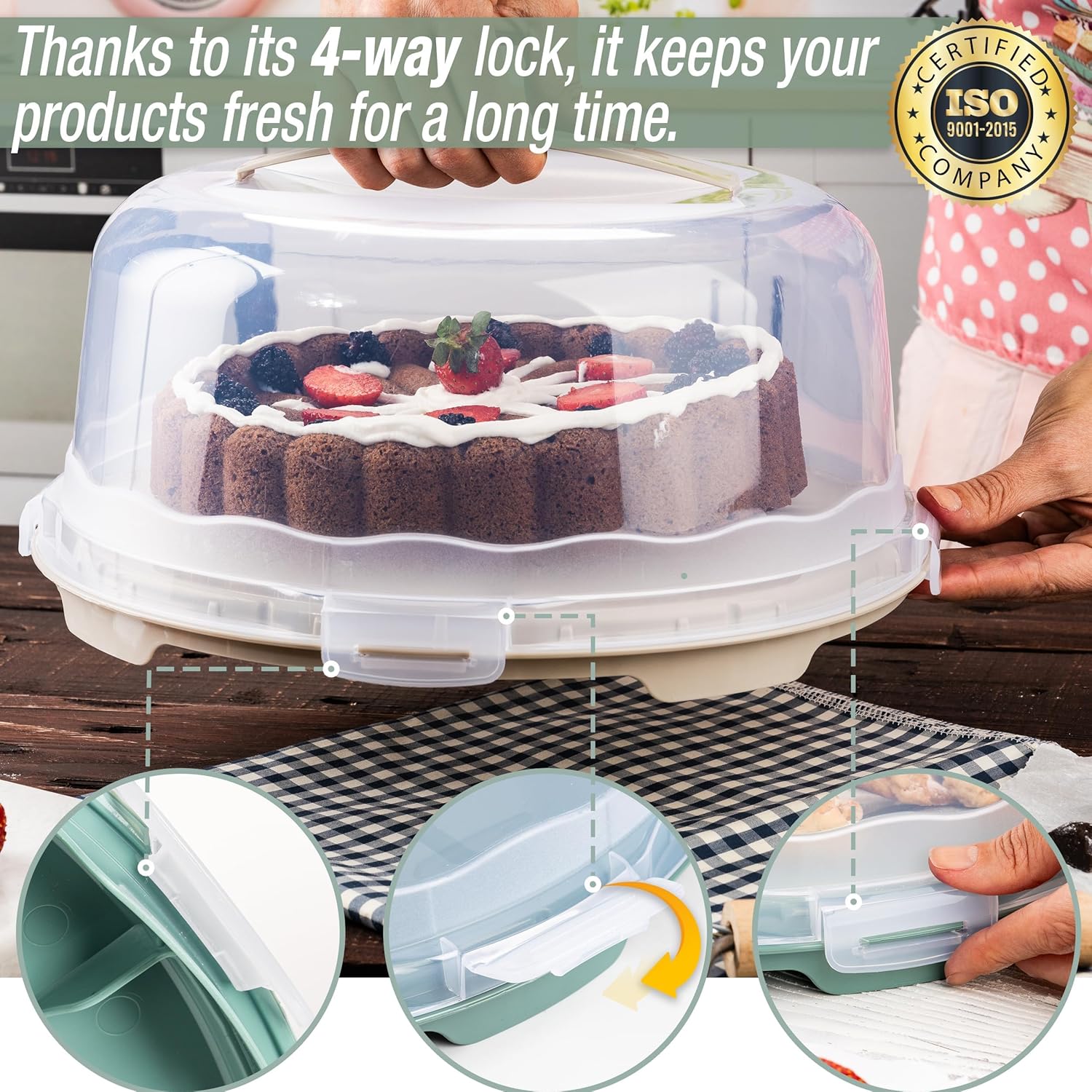Porta Dulces con Tapa 25cm Plástico 0013 Selecto