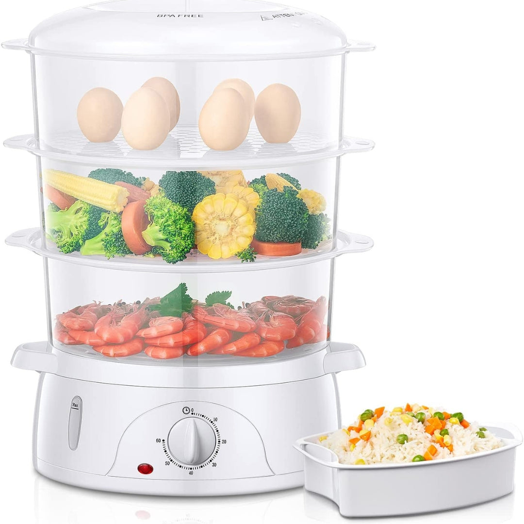Vaporera Eléctrica de 3 Niveles 9.0 Litros IU-ST109L Universal Royal Siu mai. Dim sum. UNIVERSAL ROYAL