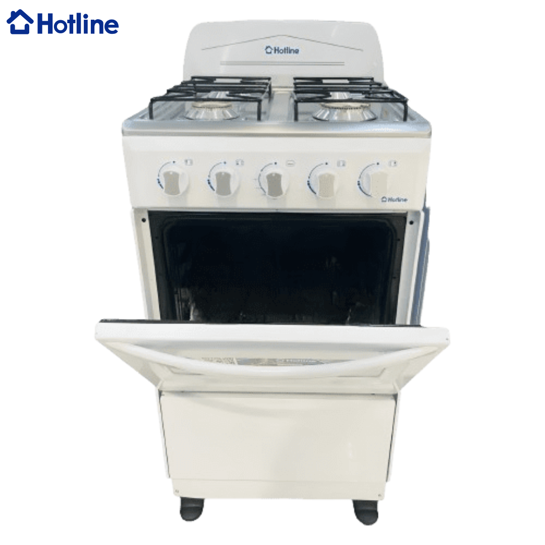 Estufa con Horno 20" 4 Quemadores a Gas Blanco Hotline HLGR461