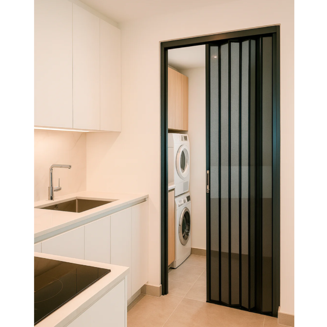 Puerta Aluminio Plegable Acordeon Gris 92x203cm 143-82-5001 Selecto