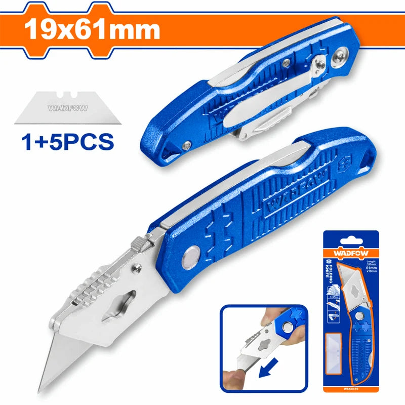 Exacto Plegable Con Mango De Plástico. Con Cuchillas De 19 X 61Mm. Con 5 Cuchillas WSK9419