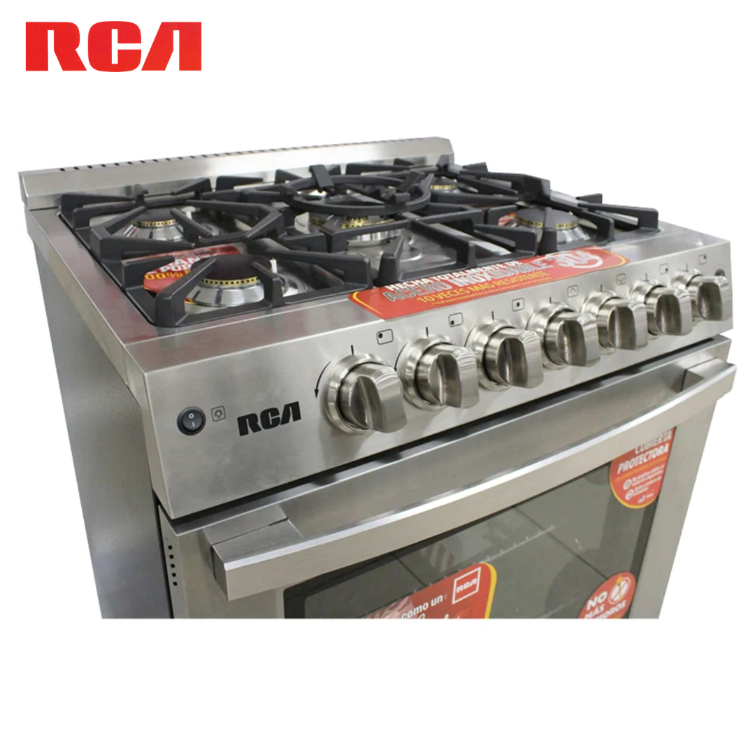 (LLEGANDO 26 DE DIC) Estufa con Horno 6 Quemadores 30" Acero Inoxidable Tipo Industrial RCA RCCC830