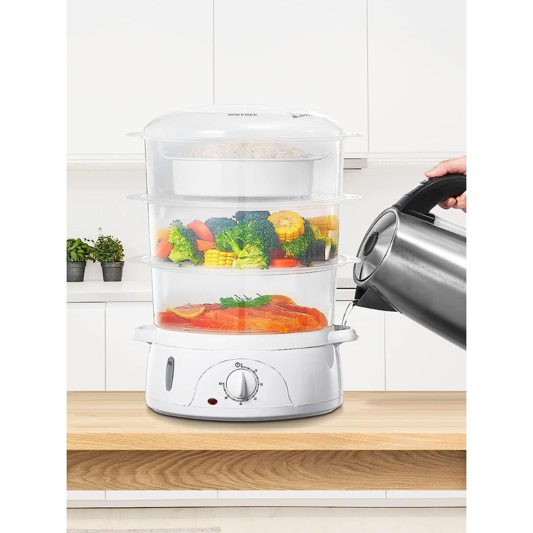 Vaporera Eléctrica de 3 Niveles 9.0 Litros IU-ST109L Universal Royal Siu mai. Dim sum. UNIVERSAL ROYAL