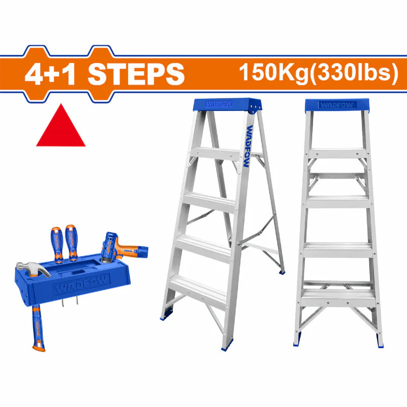 Escalera De Tijera Aluminio 4 Pasos. Altura De Cada Paso: 252Mm. Carga Máxima: 150Kg WLD2H04 WADFOW