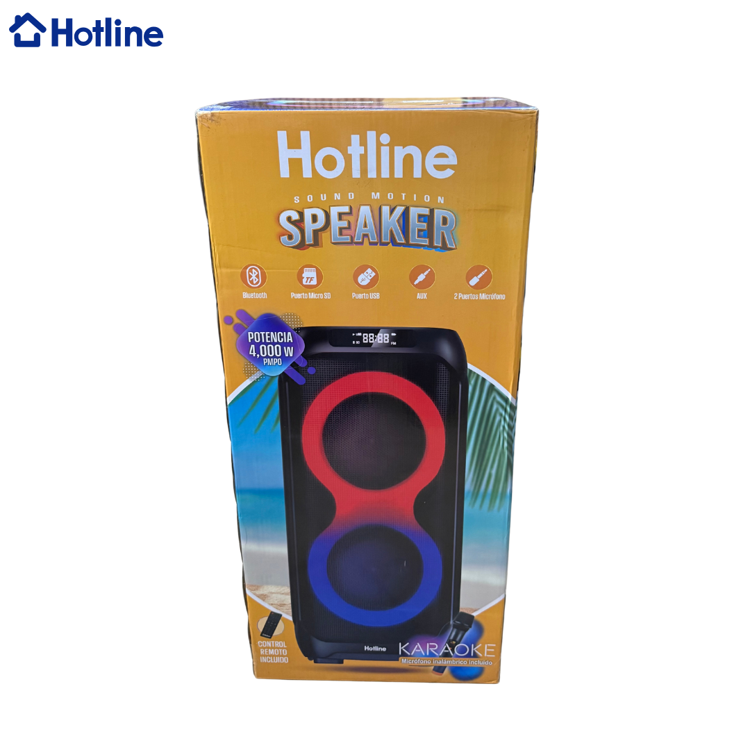 Bocina con Bluetooth 2x8" 4,000W Hotline HLBS840A