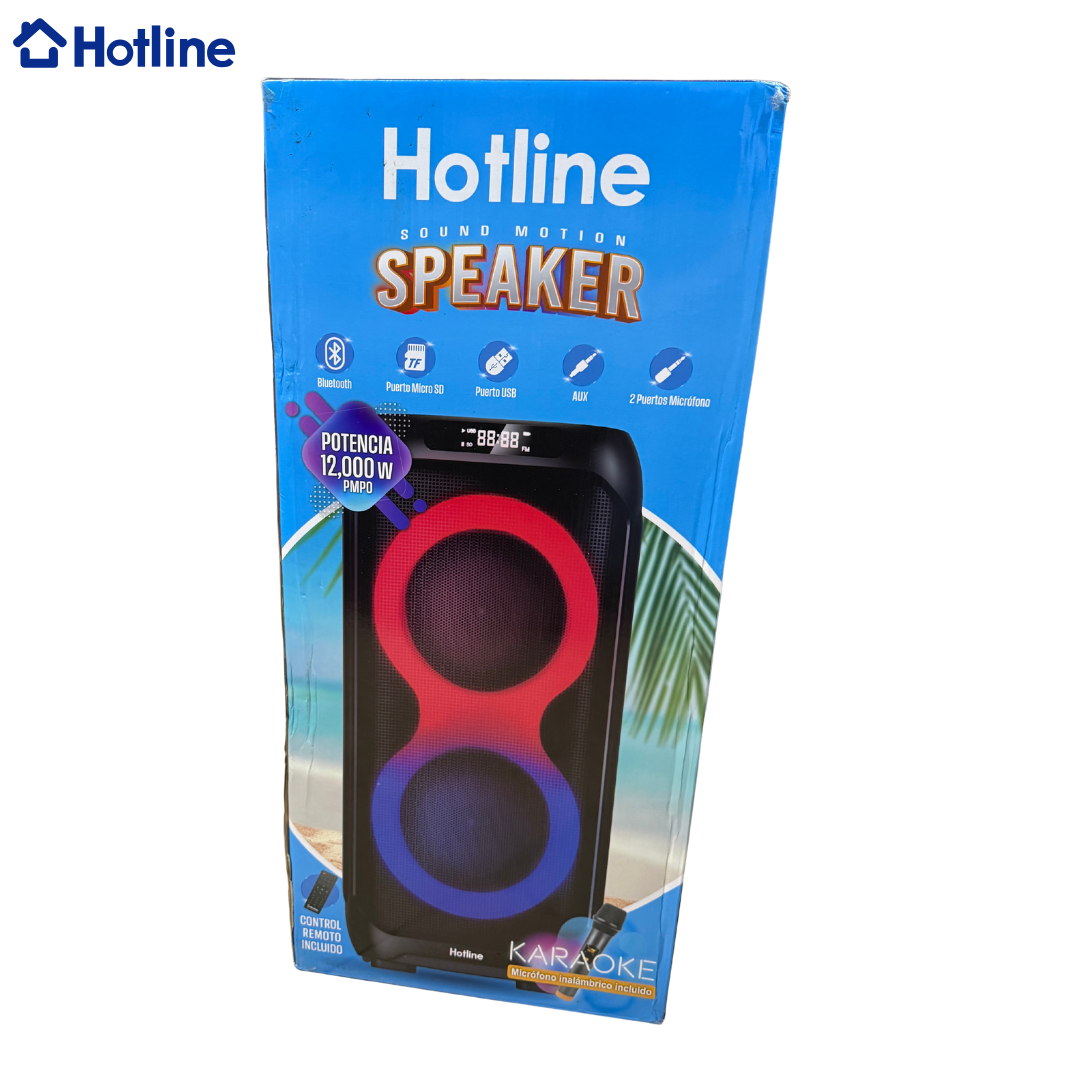 Bocina con Bluetooth 2x10" 12,000W Hotline HLBS1010A Hotline