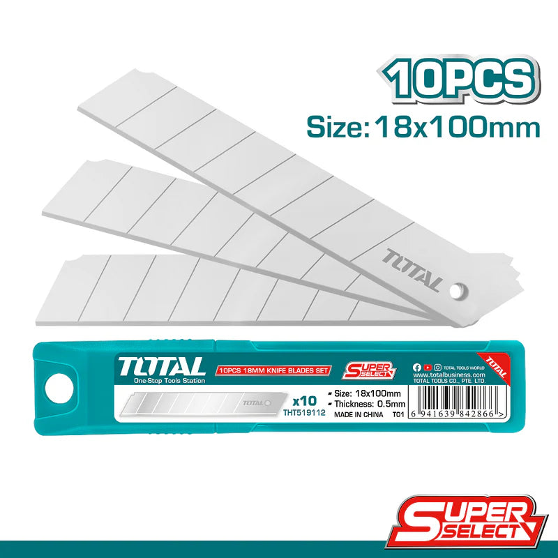 Juego De Cuchillas 10Pcs, Tamaño: 18X100MM, Para Exactos THT519112
