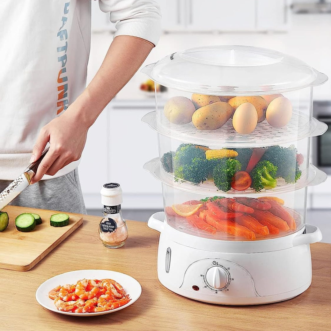 Vaporera Eléctrica de 3 Niveles 9.0 Litros IU-ST109L Universal Royal Siu mai. Dim sum. UNIVERSAL ROYAL