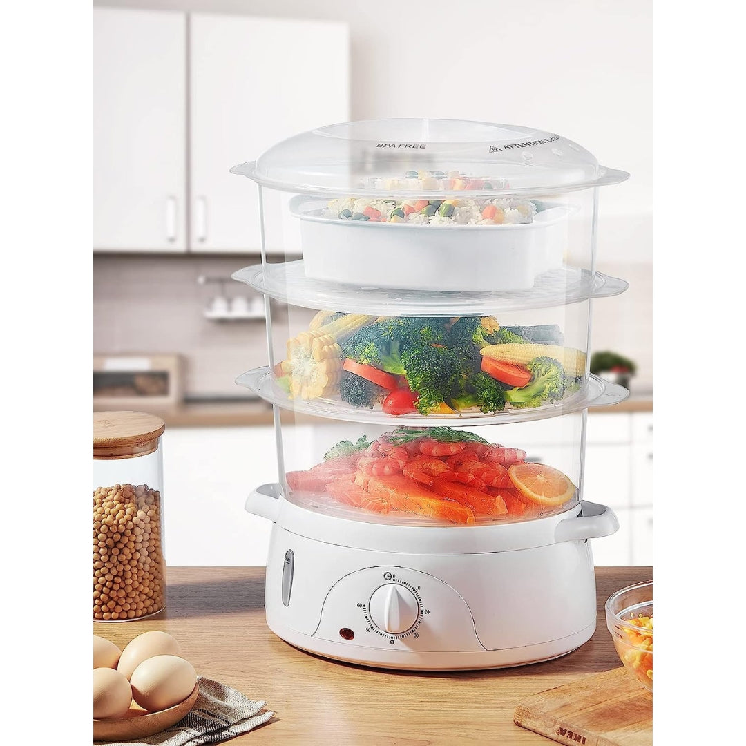 Vaporera Eléctrica de 3 Niveles 9.0 Litros IU-ST109L Universal Royal Siu mai. Dim sum. UNIVERSAL ROYAL