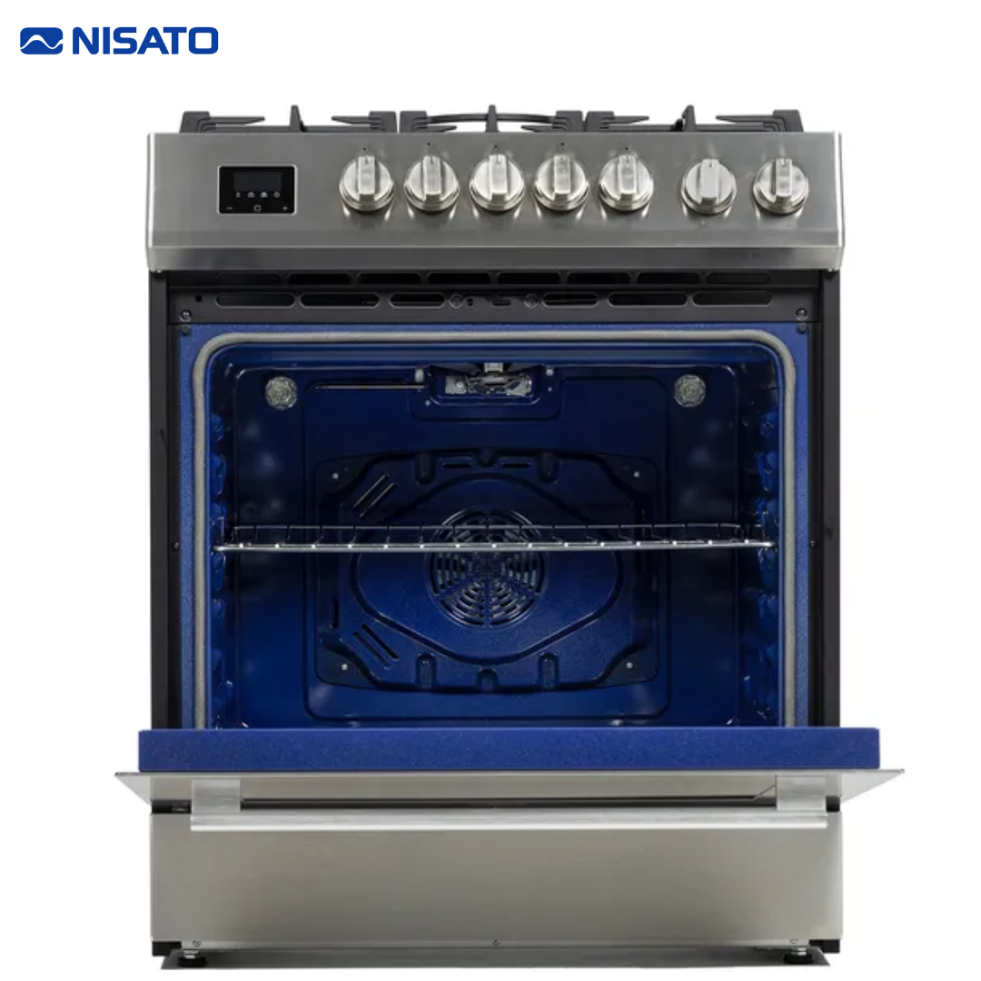Estufa con Horno 5 Quemadores 30" Silver Pro Semi Profesional Nisato NE-7864DGAZ9 NISATO