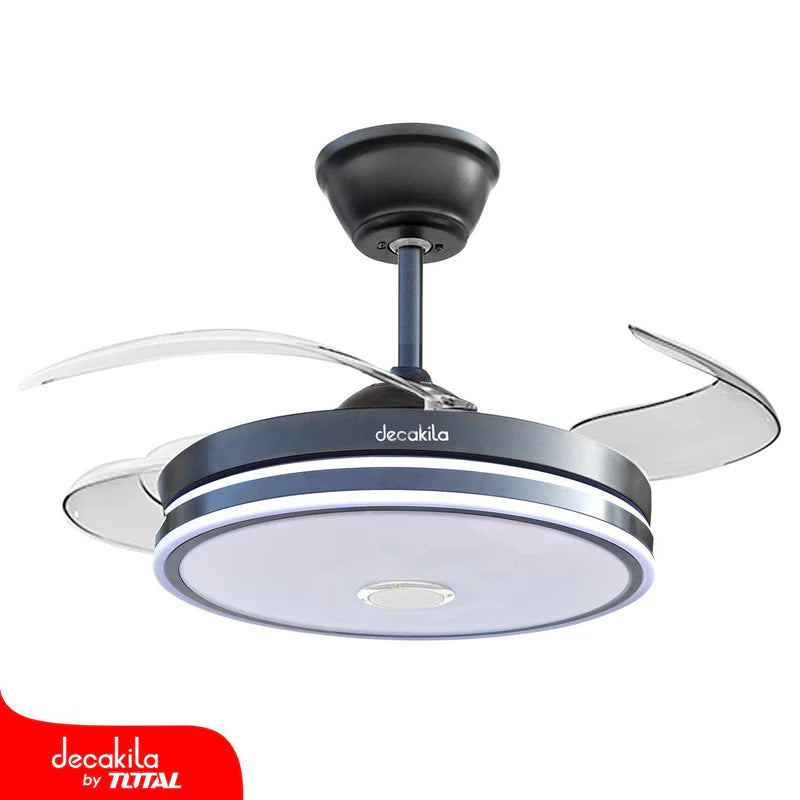 Abanico De Techo Con Lámpara 3 En 1 Y Bocina Bluetooth Decakila KUFC049B DECAKILA