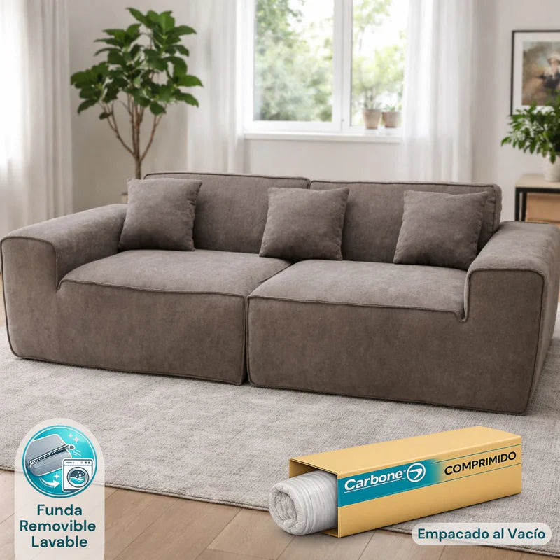 Sofá Empacado Al Vacio Memory Foam De Alta Densidad 220X100x73cm Color Gray 08 KX-05 Selecto