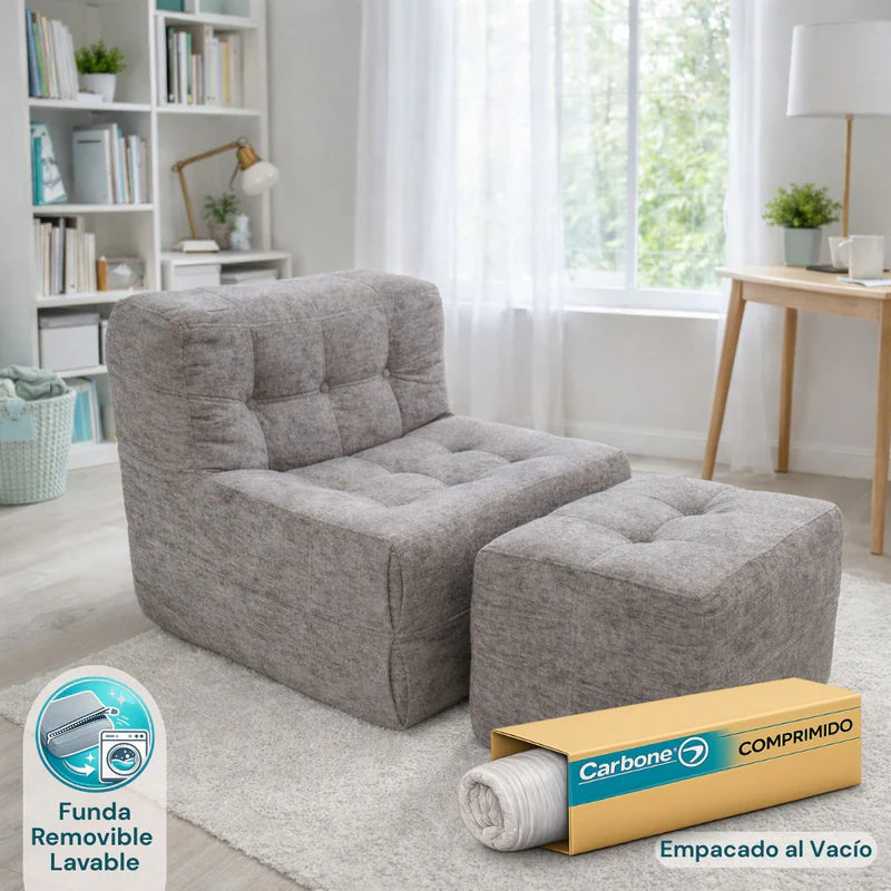 Sofá Empacado Al Vacio Memory Foam De Alta Densidad 85X100x72cm Color Gray 08 KX-16 Selecto