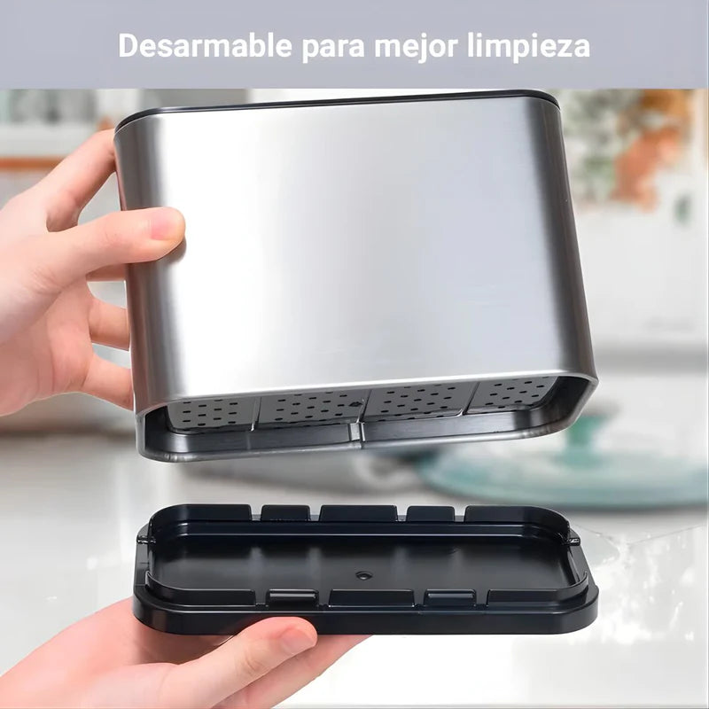 Organizador De Cubiertos Para Cocina Con Drenaje. Porta Cubiertos De Acero Inoxidable. Escurridor Con 4 Compartimientos. LT956