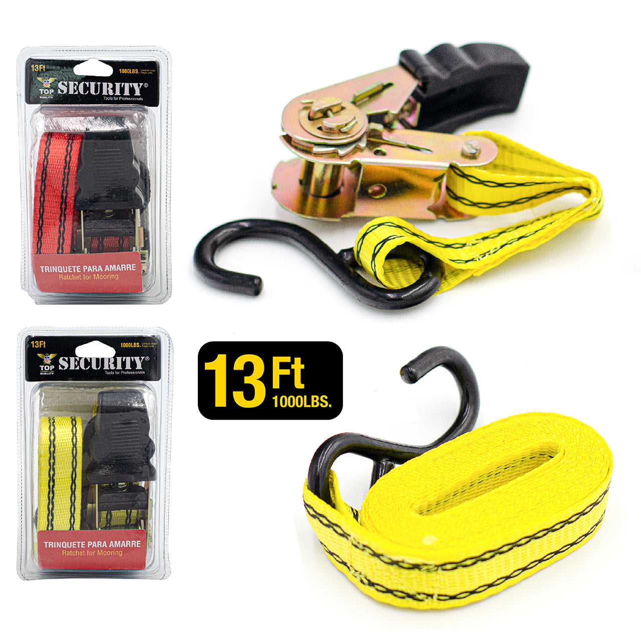 Correa de Amarre con Trinquete 13' Security A010-CLA19 Tecle. SECURITY