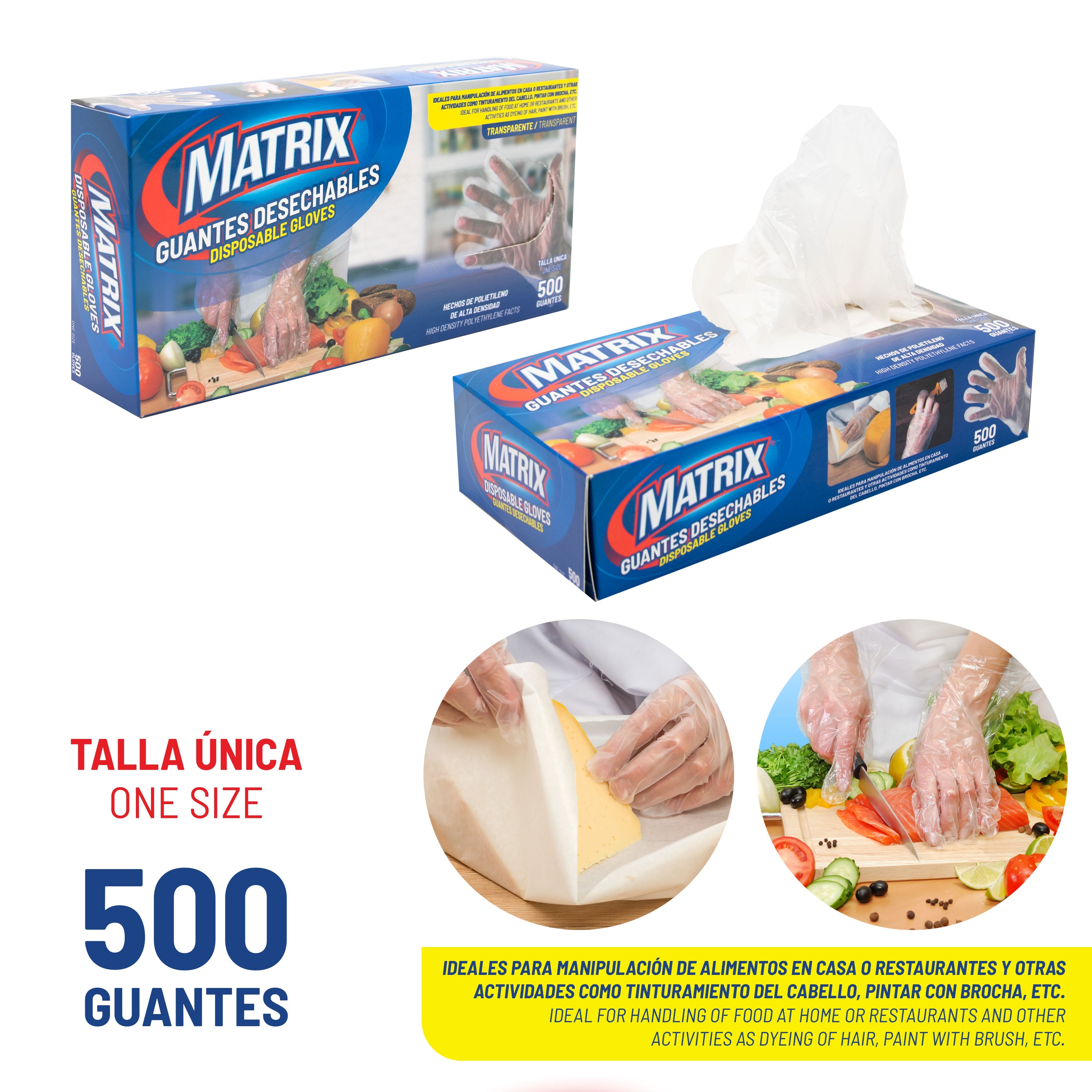 Guantes Desechables de 500par Matrix A018-15DG500 MATRIX