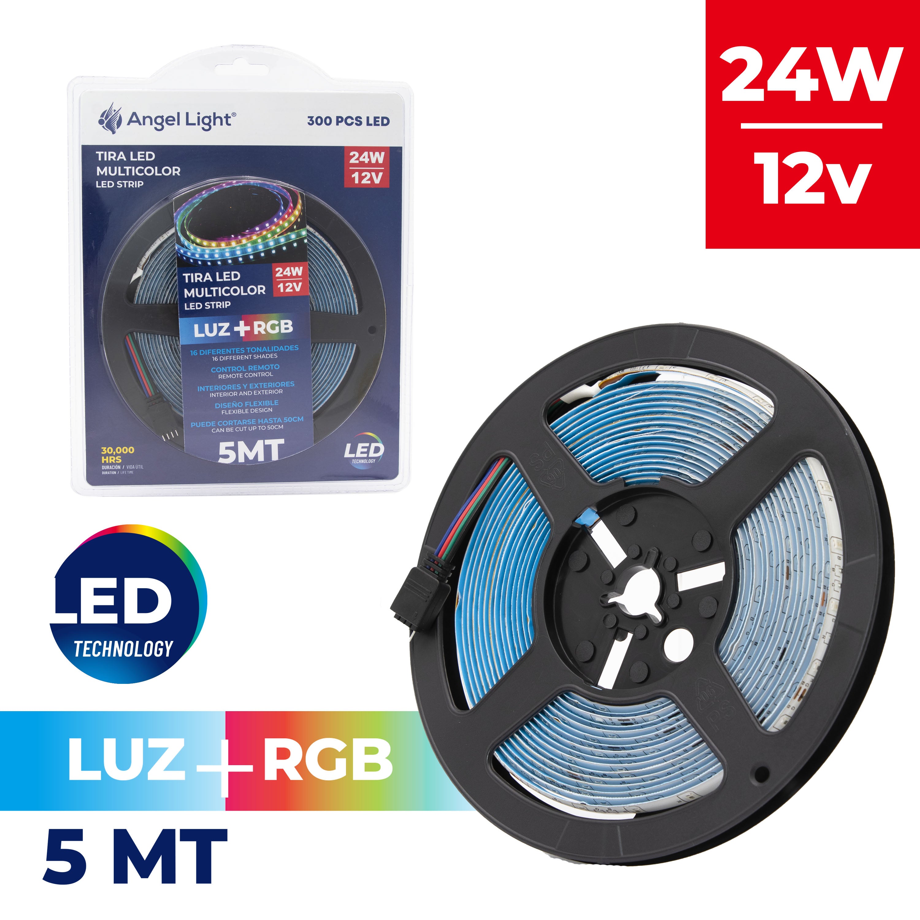 Tira de Luces LED con Control 5m Angel Light A105-P605M
