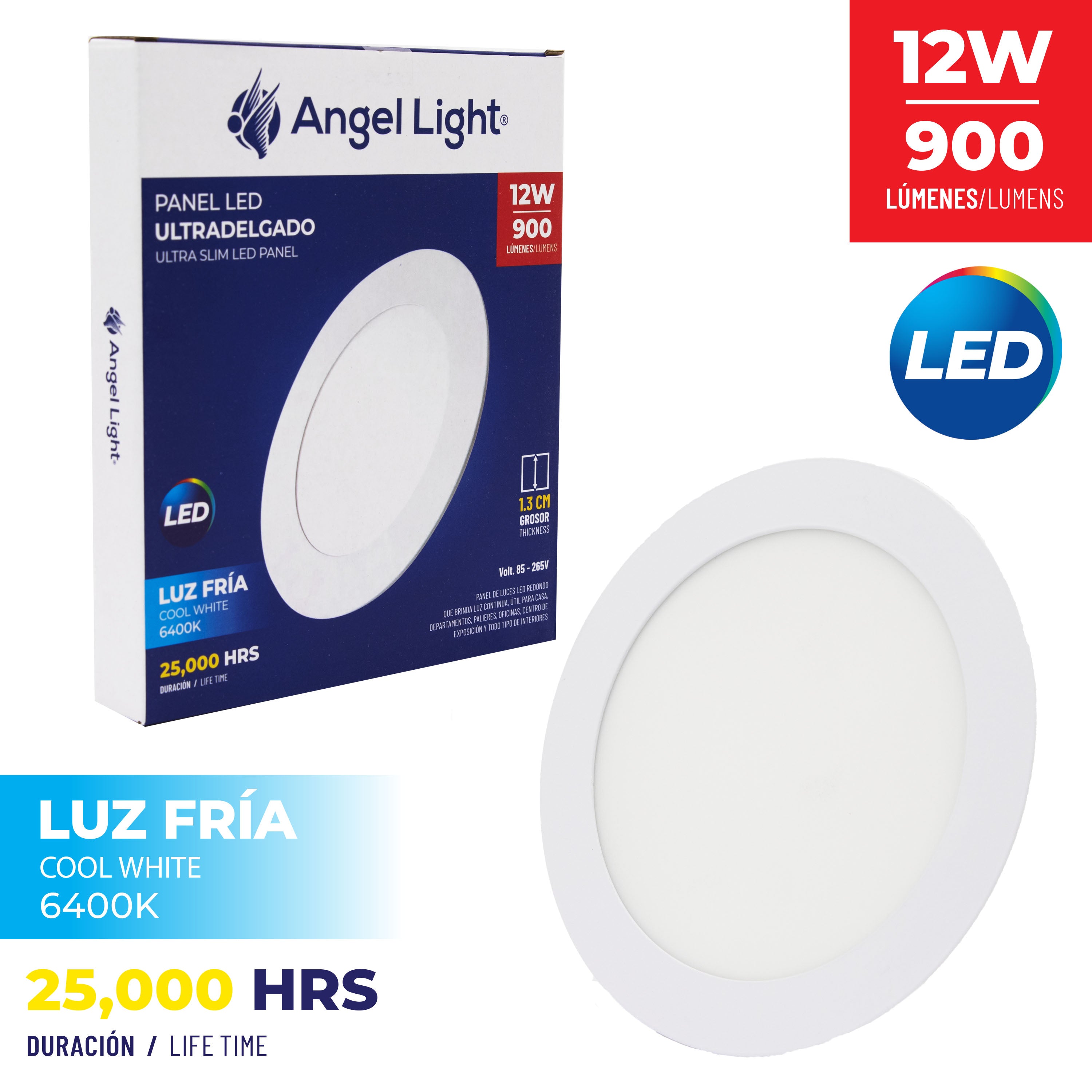 Lampara LED para Empotrar Redonda 12W Angel Light A105-PB001-12W ANGEL LIGHT