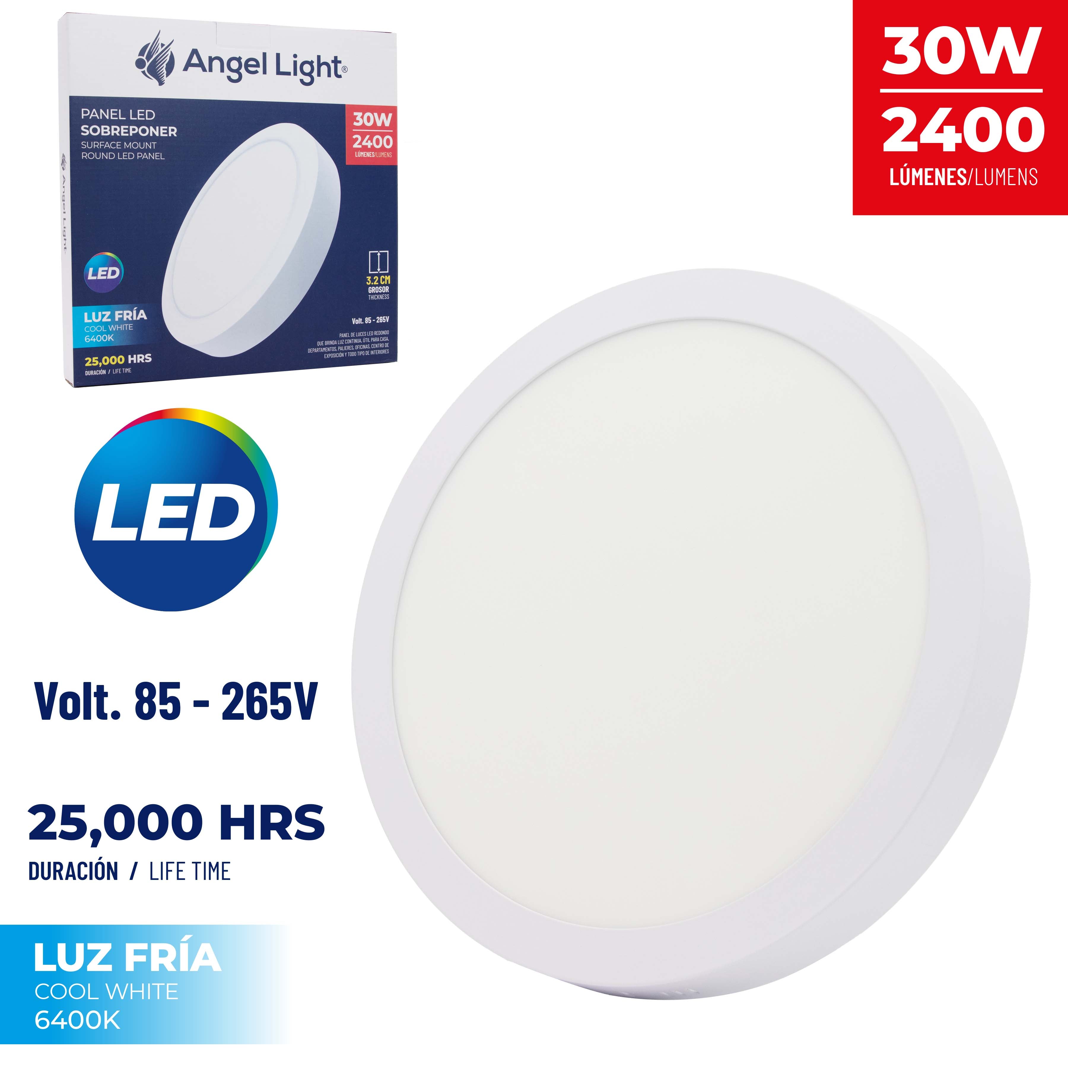 Lampara LED de Sobreponer Redonda 30W Angel Light A105-PB002R-30W