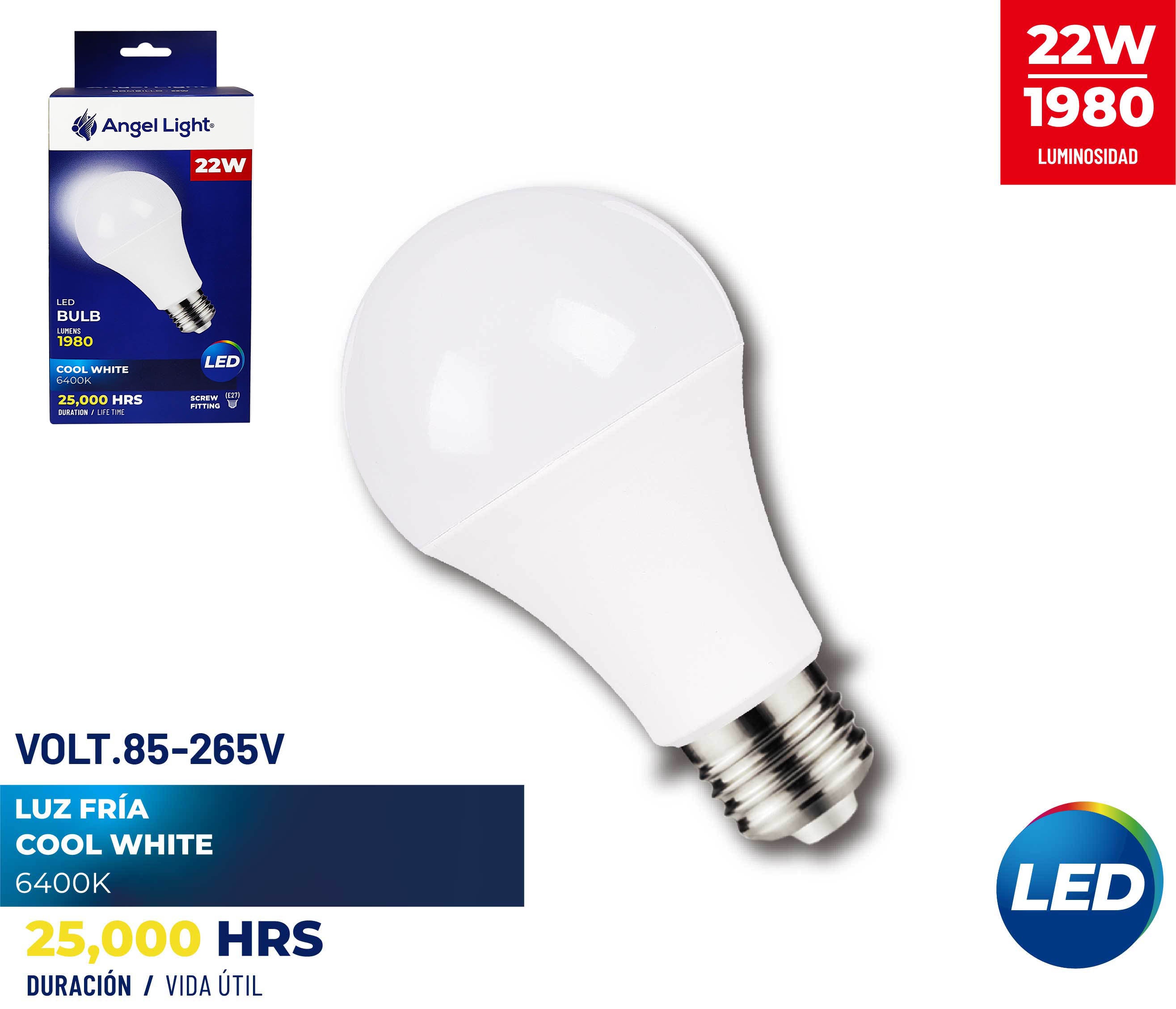 Bombillo LED 22W Luz Fría Angel Light A105-TLP-22W ANGEL LIGHT
