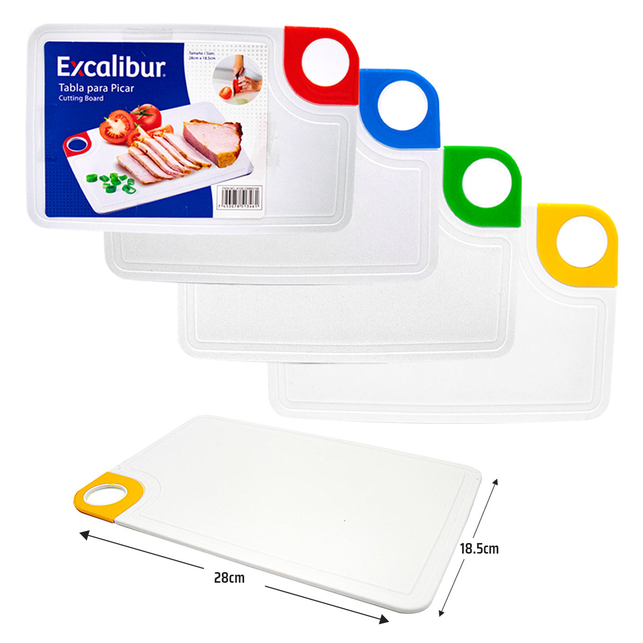(LLEGANDO 26 DE FEB) Tabla de Picar Plástica 28x18.5cm Excalibur A126-CB890196