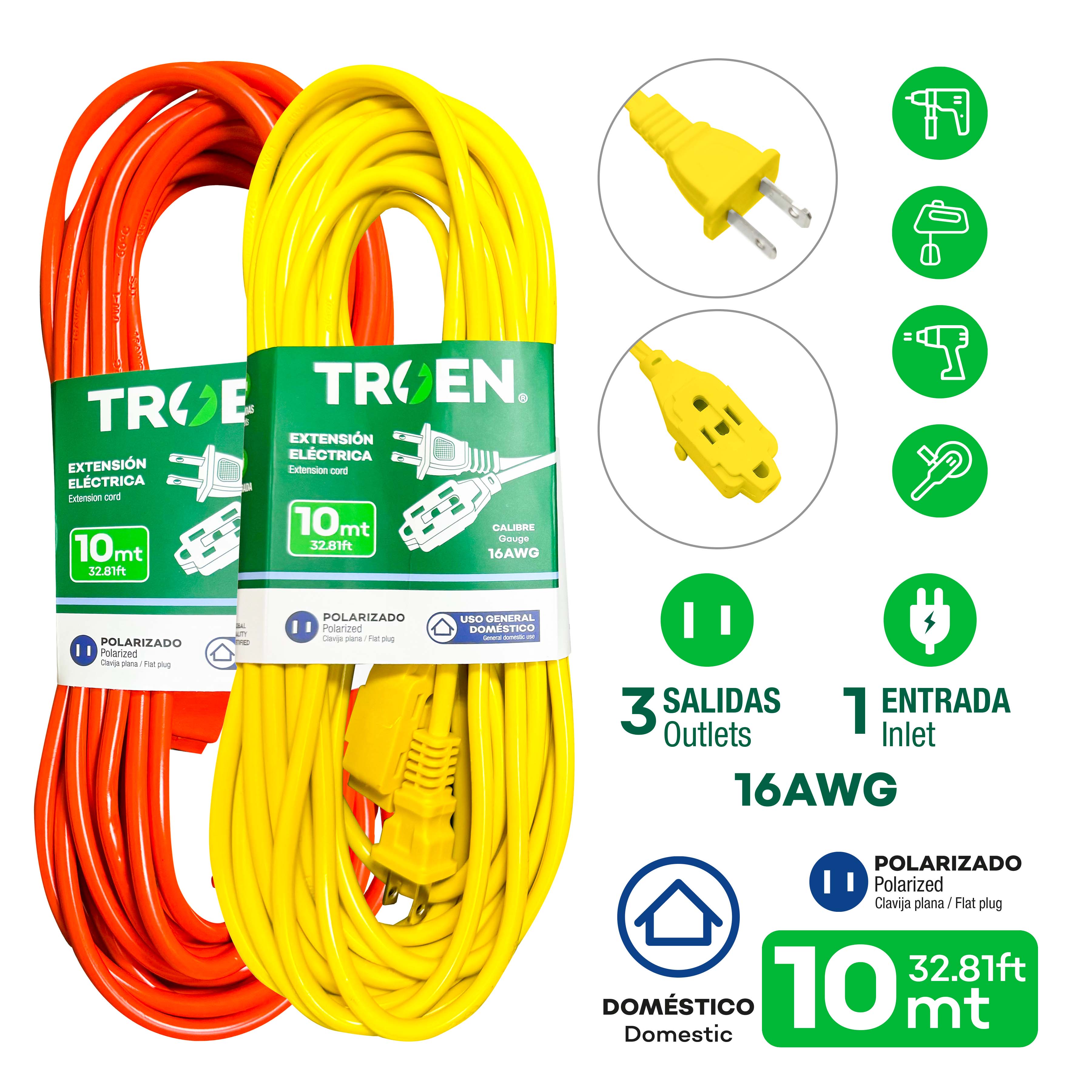Extensión Eléctrica 10m TROEN A136-RO2723-10 TROEN