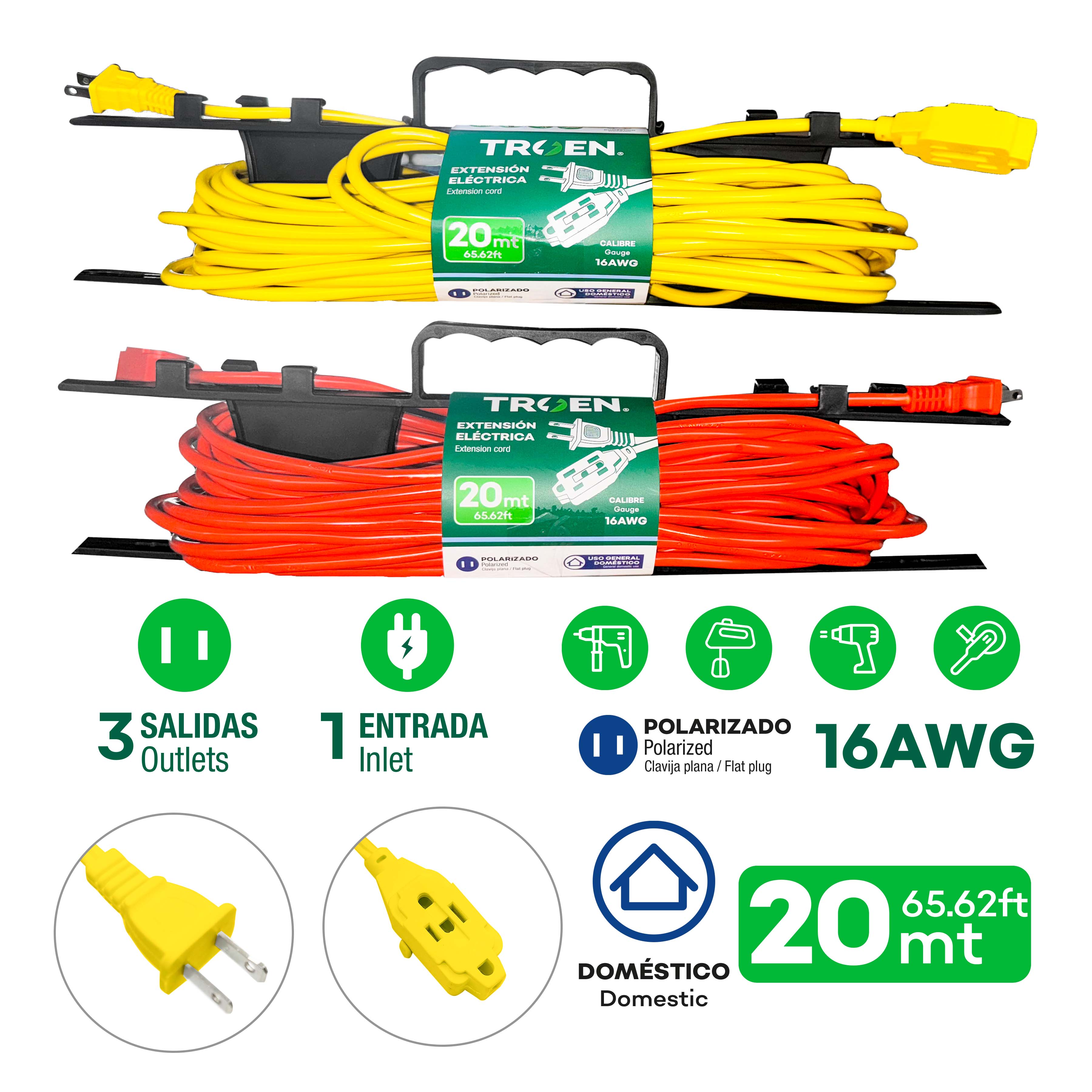 Extensión Eléctrica 20m TROEN A136-RO2723-20 TROEN