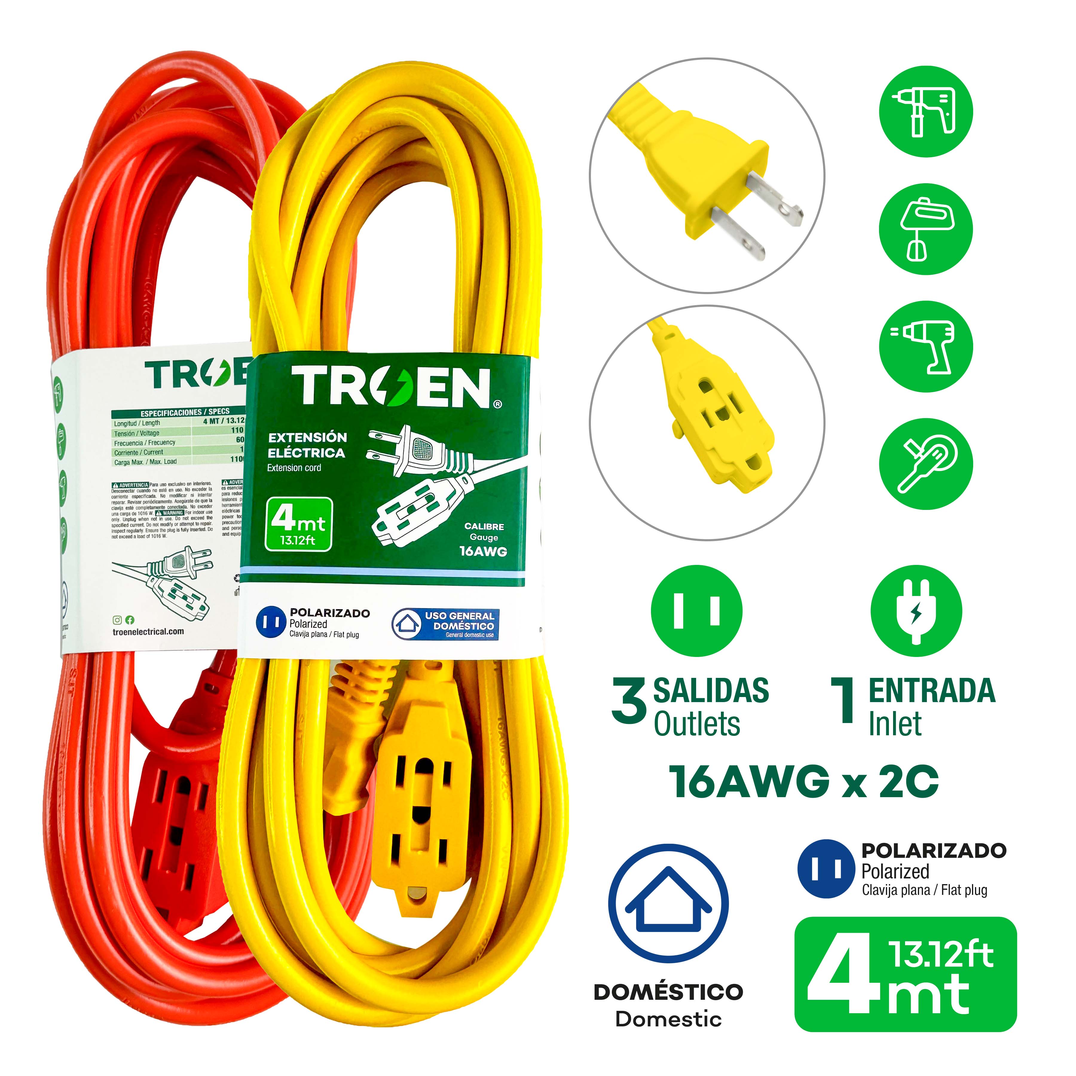 Extensión Eléctrica 4m TROEN A136-RO2723-4 TROEN