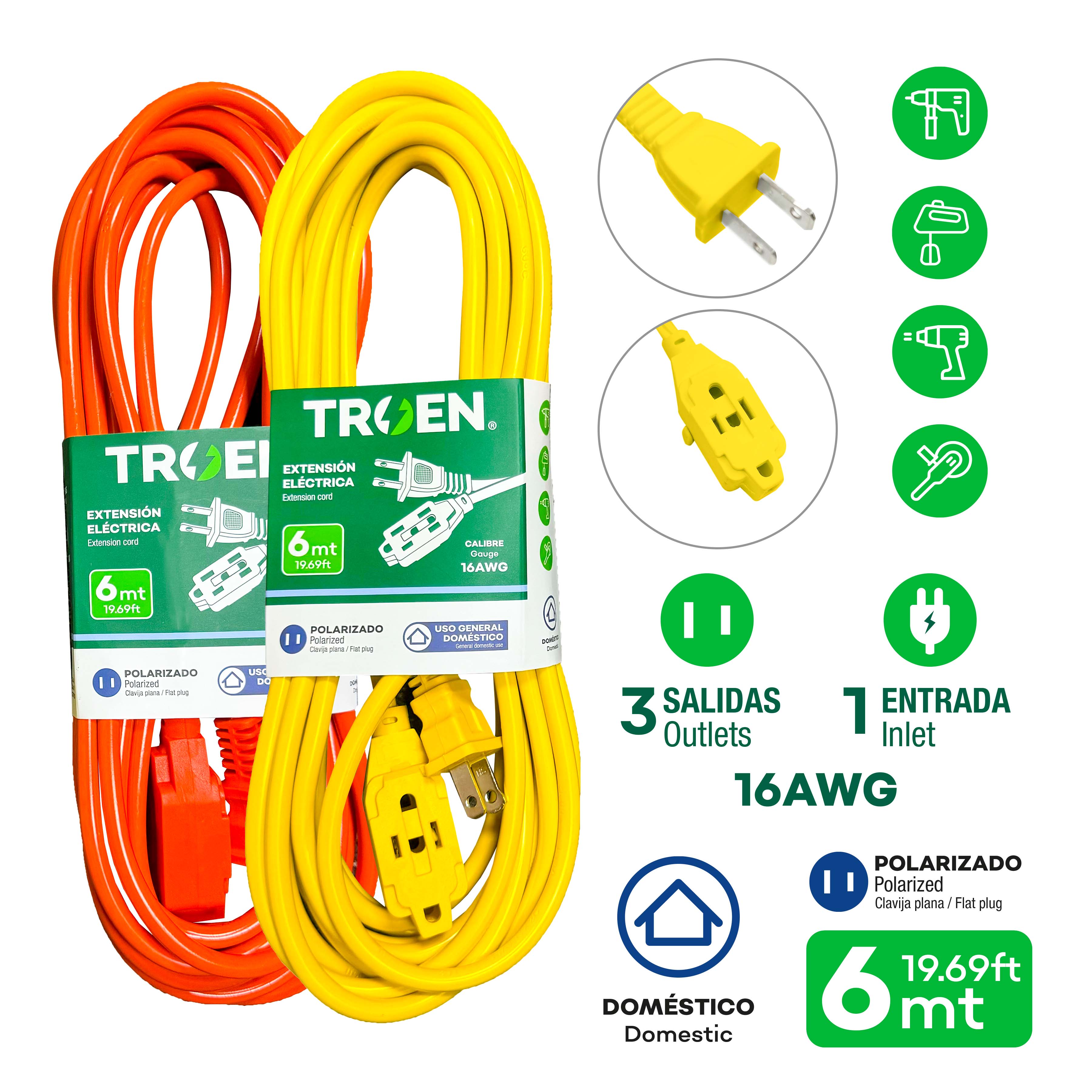 Extensión Eléctrica 6m TROEN A136-RO2723-6