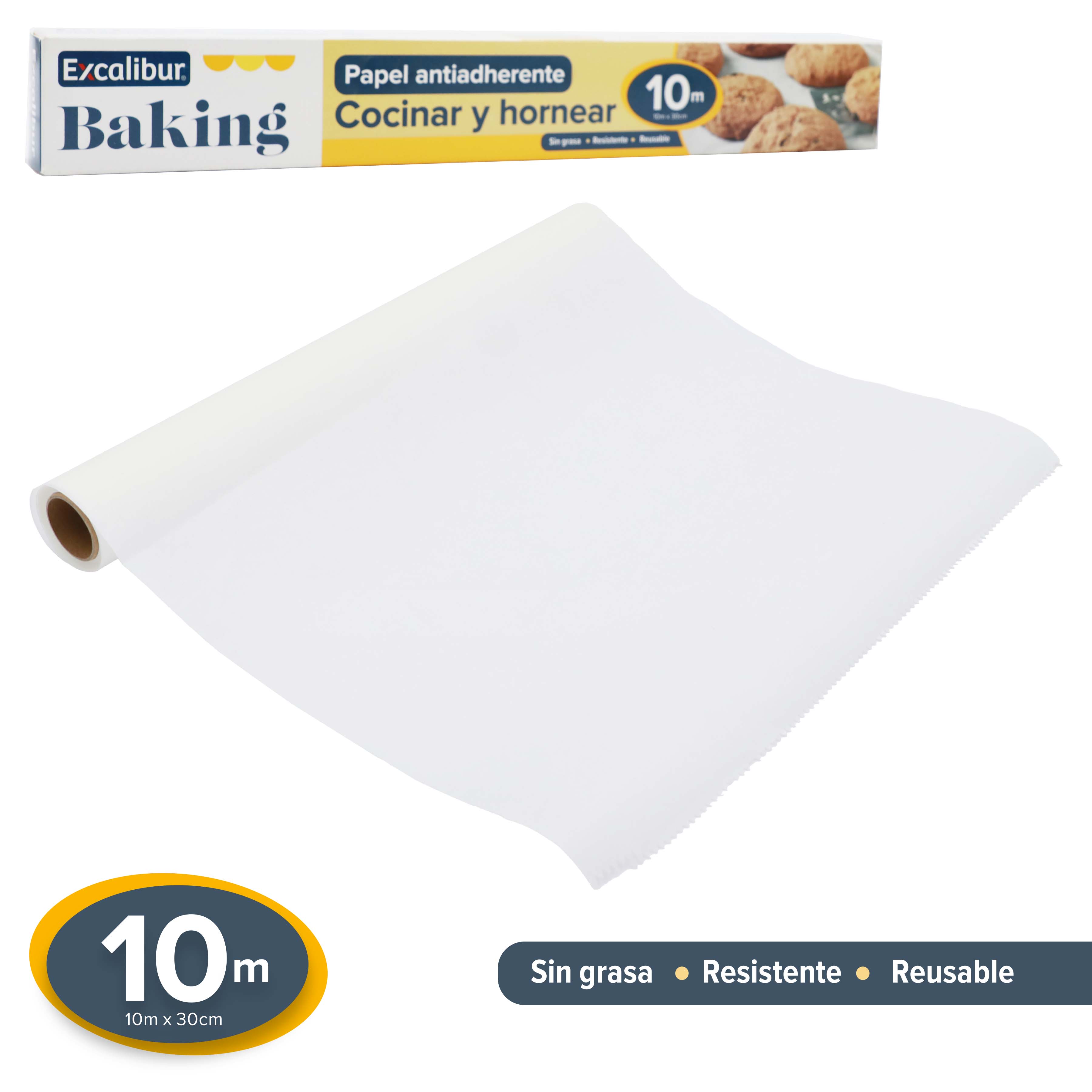 Rollo de Papel Antiadherente para Hornear 10m Excalibur A151-BKP10